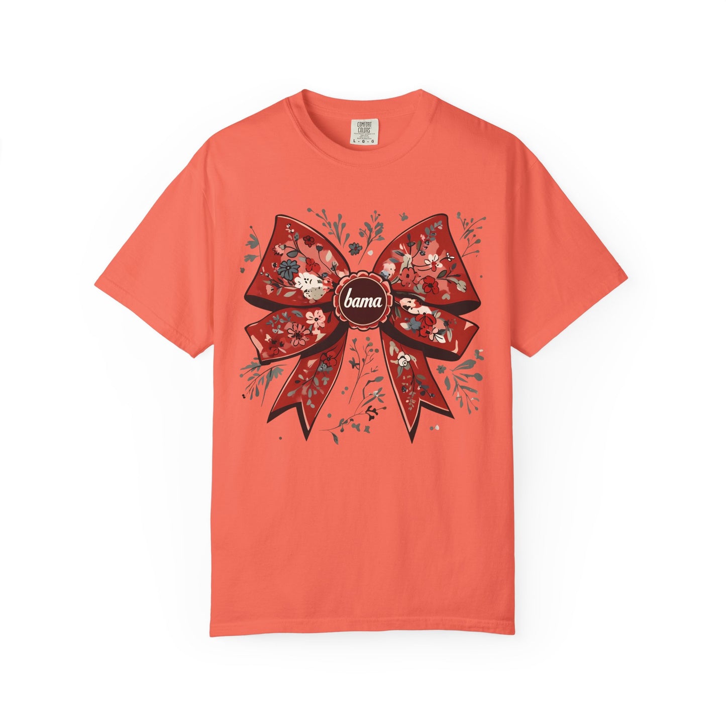 Floral Bow T-shirt - Comfort Colors - Coquette Bama Bow - Alabama Fan