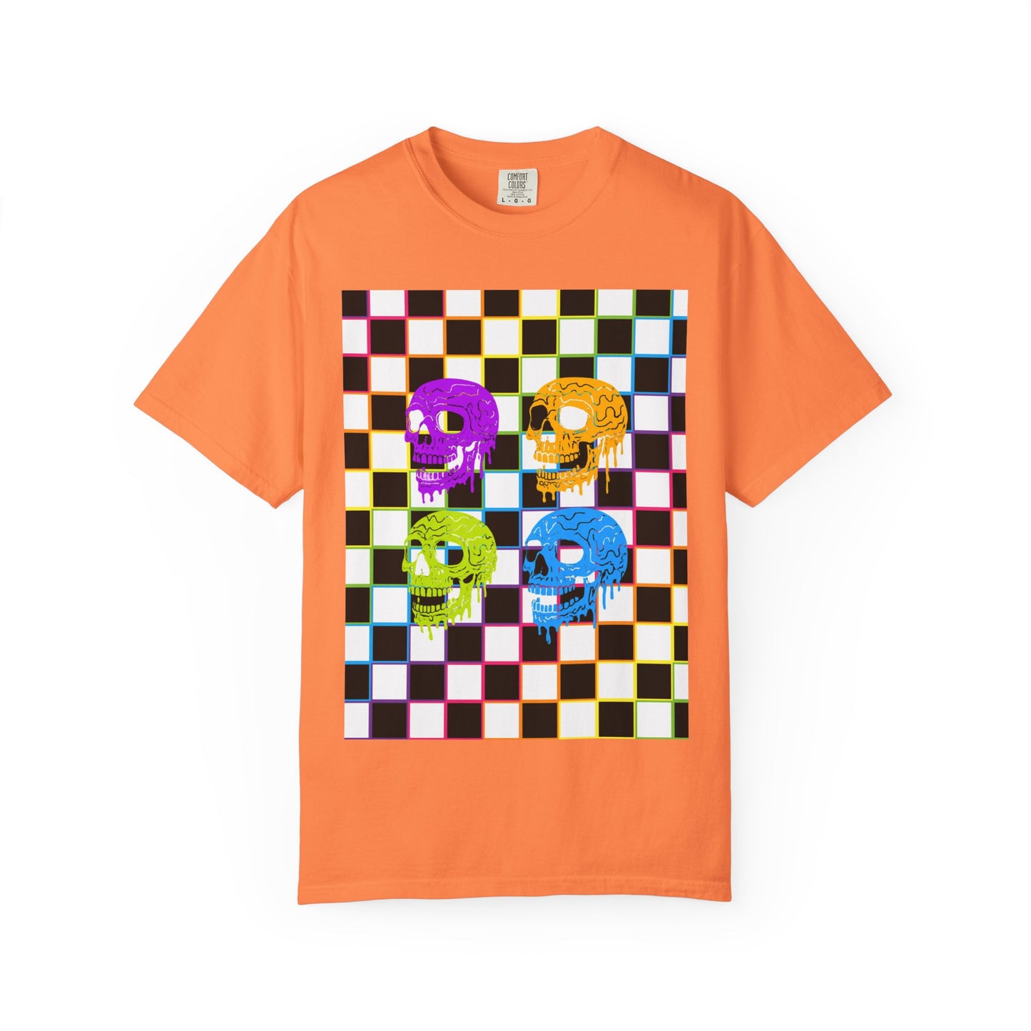 Vibrant Skull Graphic T-Shirt, Unisex Tee, Halloween Outfit, Alternative Fashion, Festival Wear, Casual Street Style