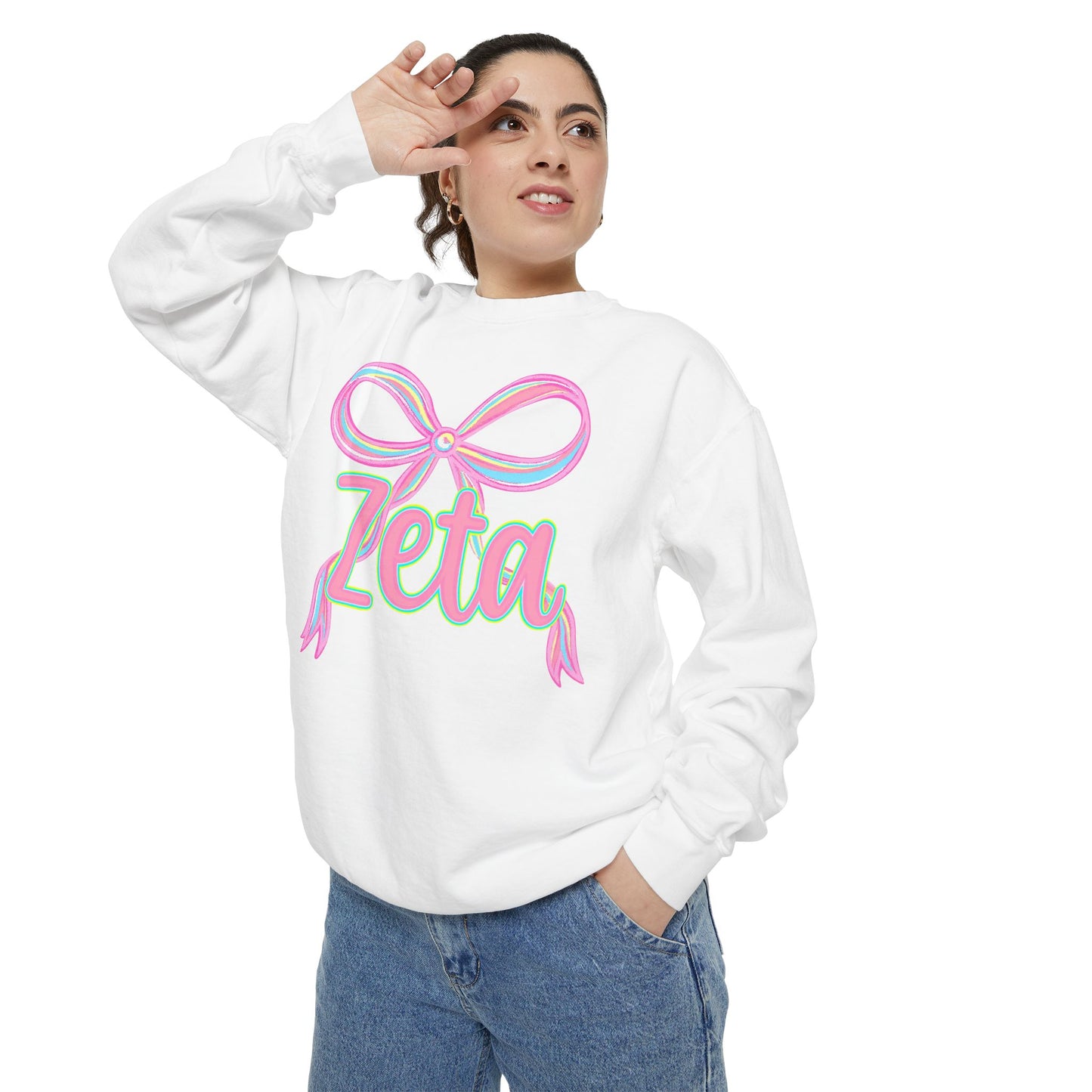 Zeta Graphic Sweatshirt, Cozy Fashion, Gift for Sorority Sisters, Cute Casual Wear, College Apparel, Unisex Outfit