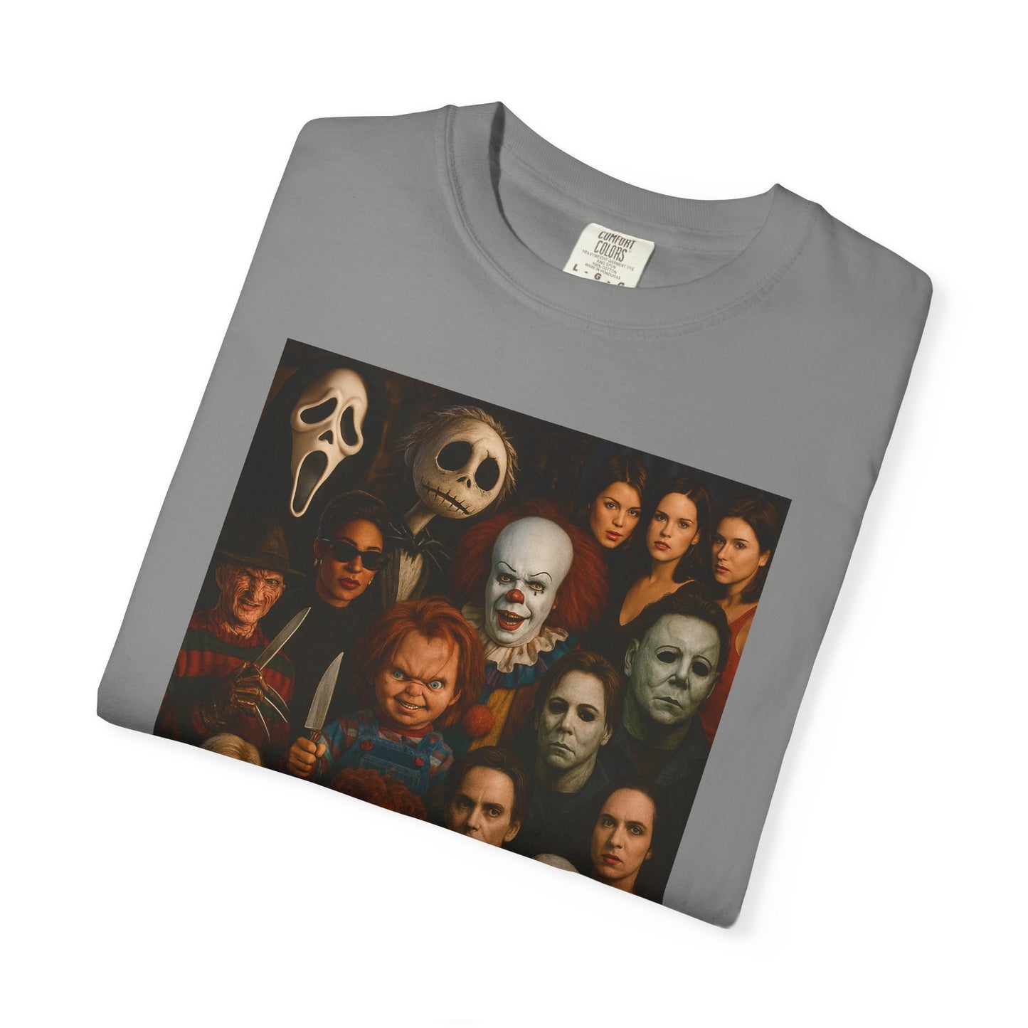 Spooky Halloween T-Shirt | Unisex Garment-Dyed Tee Featuring Iconic Horror Movie Characters, Perfect for Halloween Parties, Horror [...]