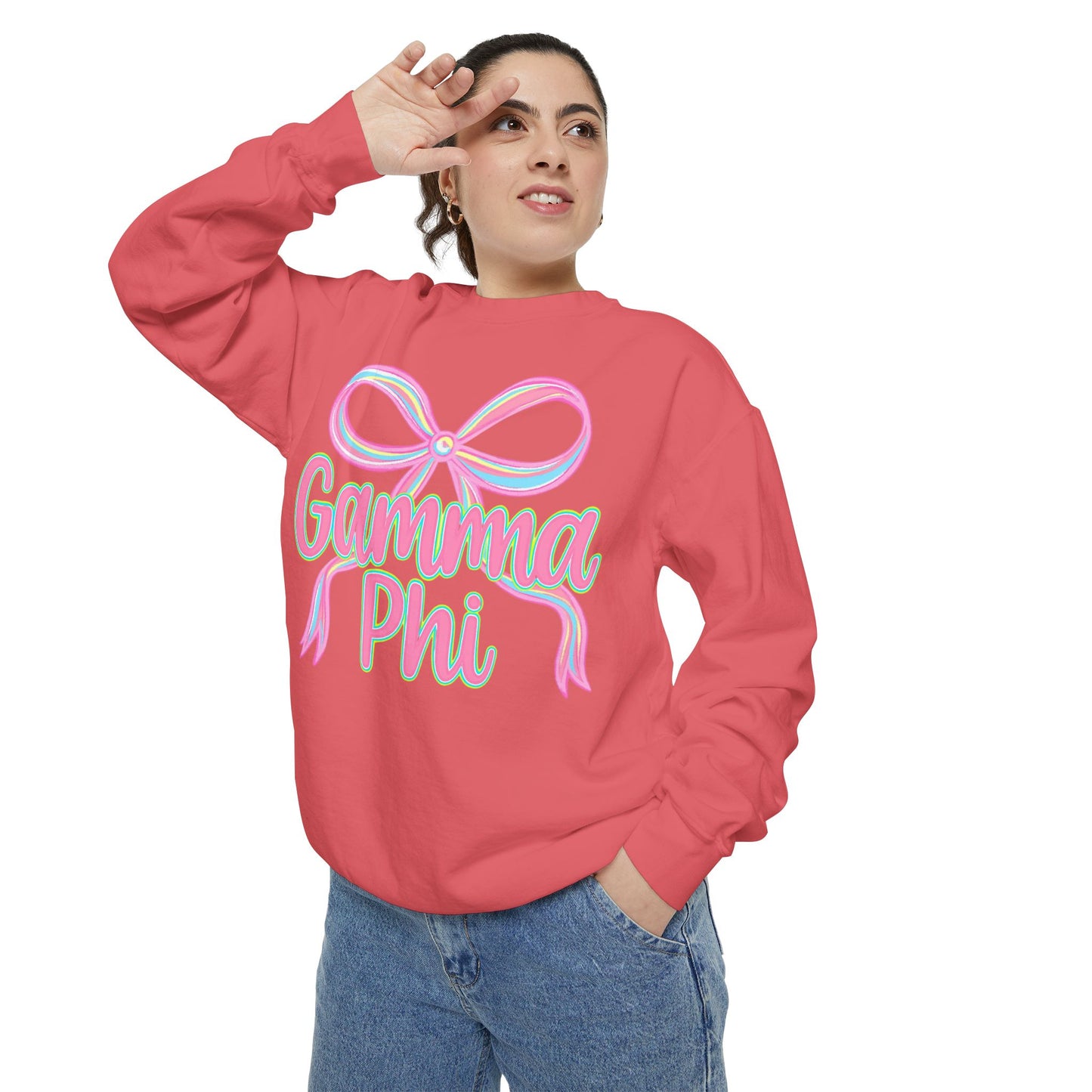 GammaPhi Garment-Dyed Sweatshirt | Cozy Sorority Sweatshirt, Unisex Apparel, Sorority Gift, Casual Wear, College Spirit Wear