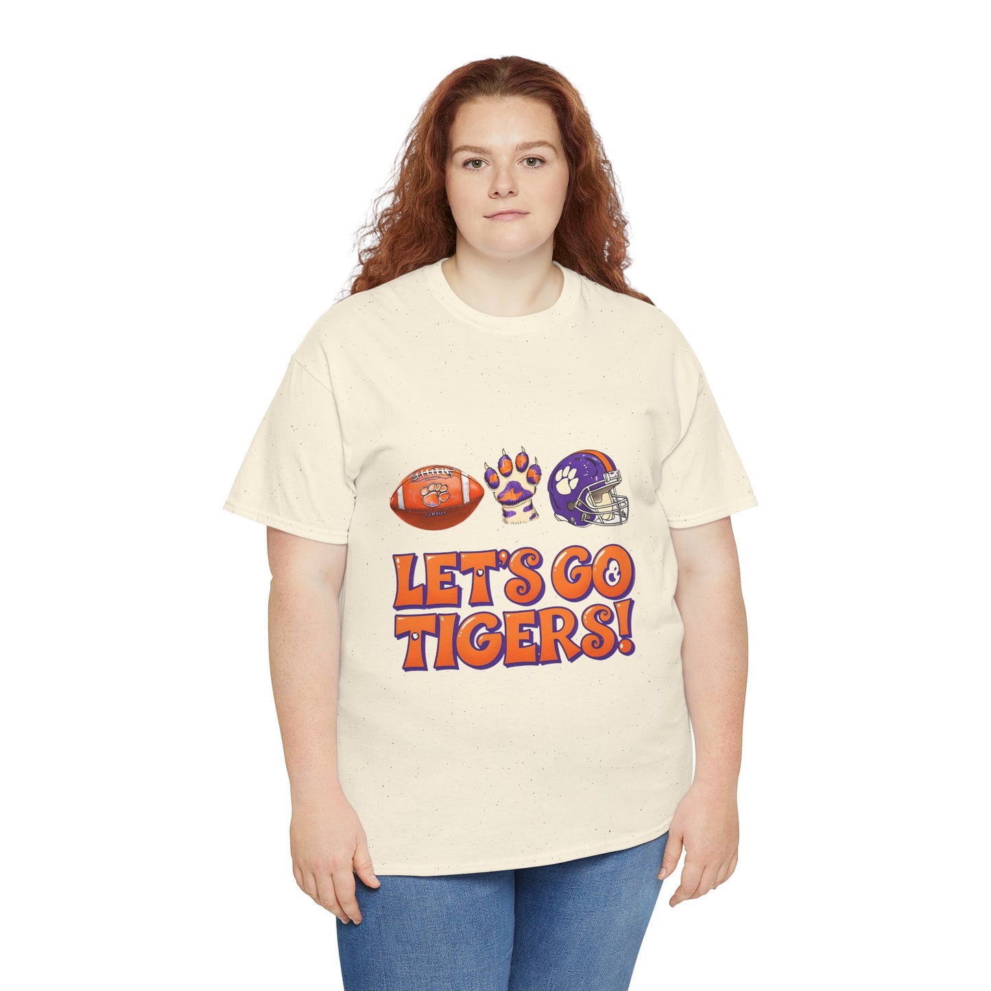 Unisex Heavy Cotton Tee - Let's Go Tigers! Sports Fan Tee, Game Day Shirt, Tailgate Apparel, Team Pride Top, College Football Gear