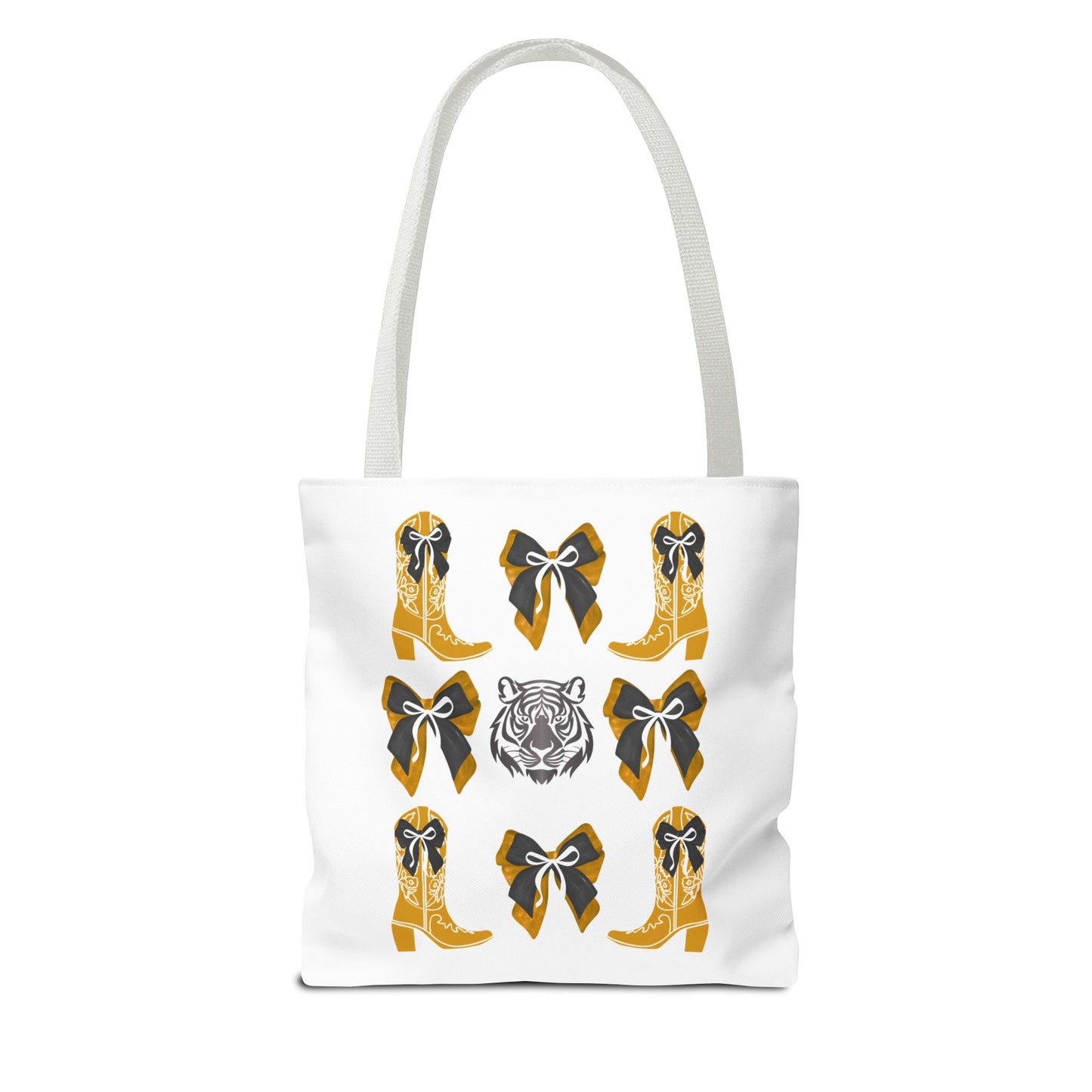 Mizzou tigers tote bag, missouri game day, Stylish Tote Bag with Boots and Tiger Design, missouri fan gift, missouri tigers alumni, graduation gift, mo tigers