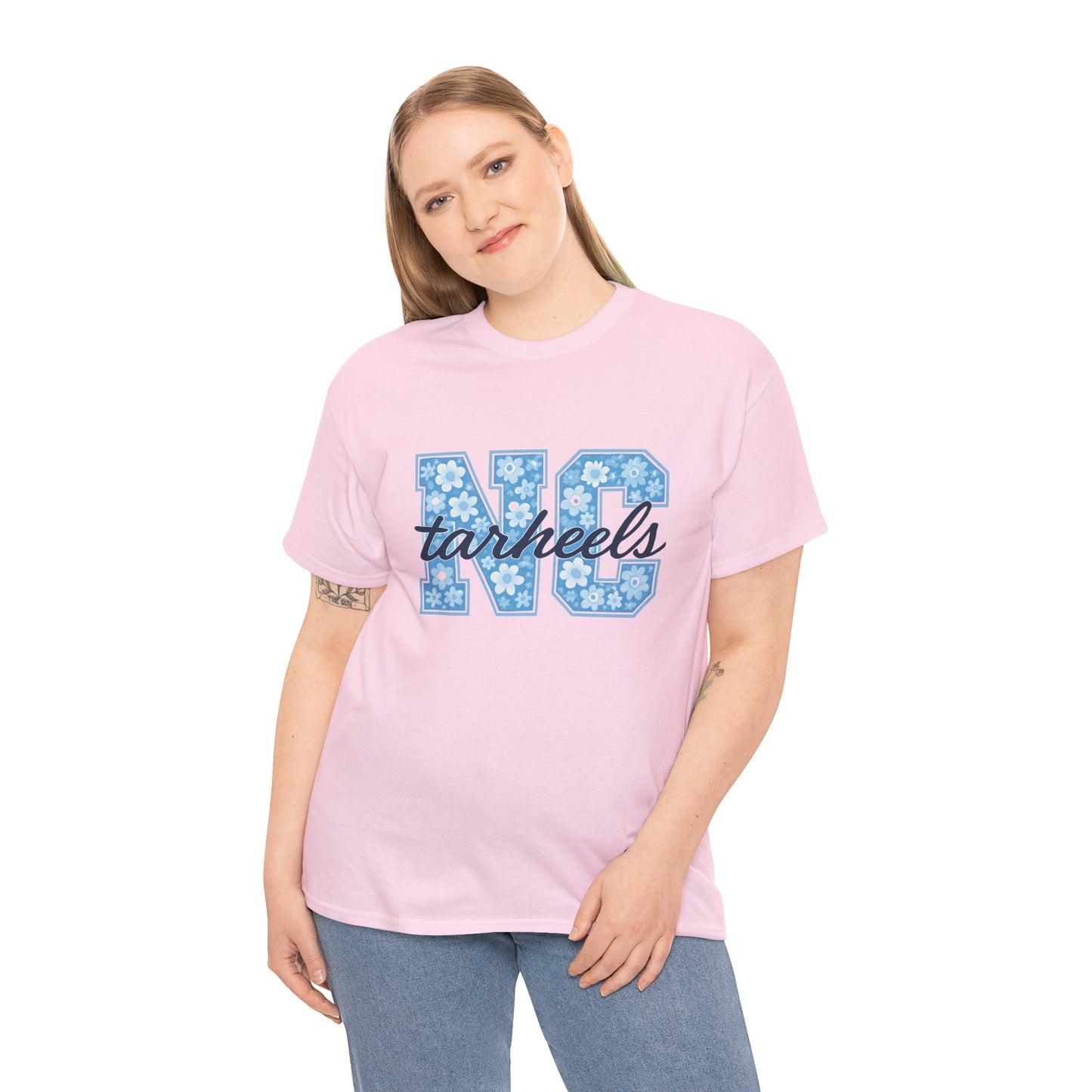 North Carolina Tarheels Unisex Heavy Cotton Tee, College Spirit Wear, Men's and Women's Casual T-Shirt, School Pride Apparel, Gift for Fans