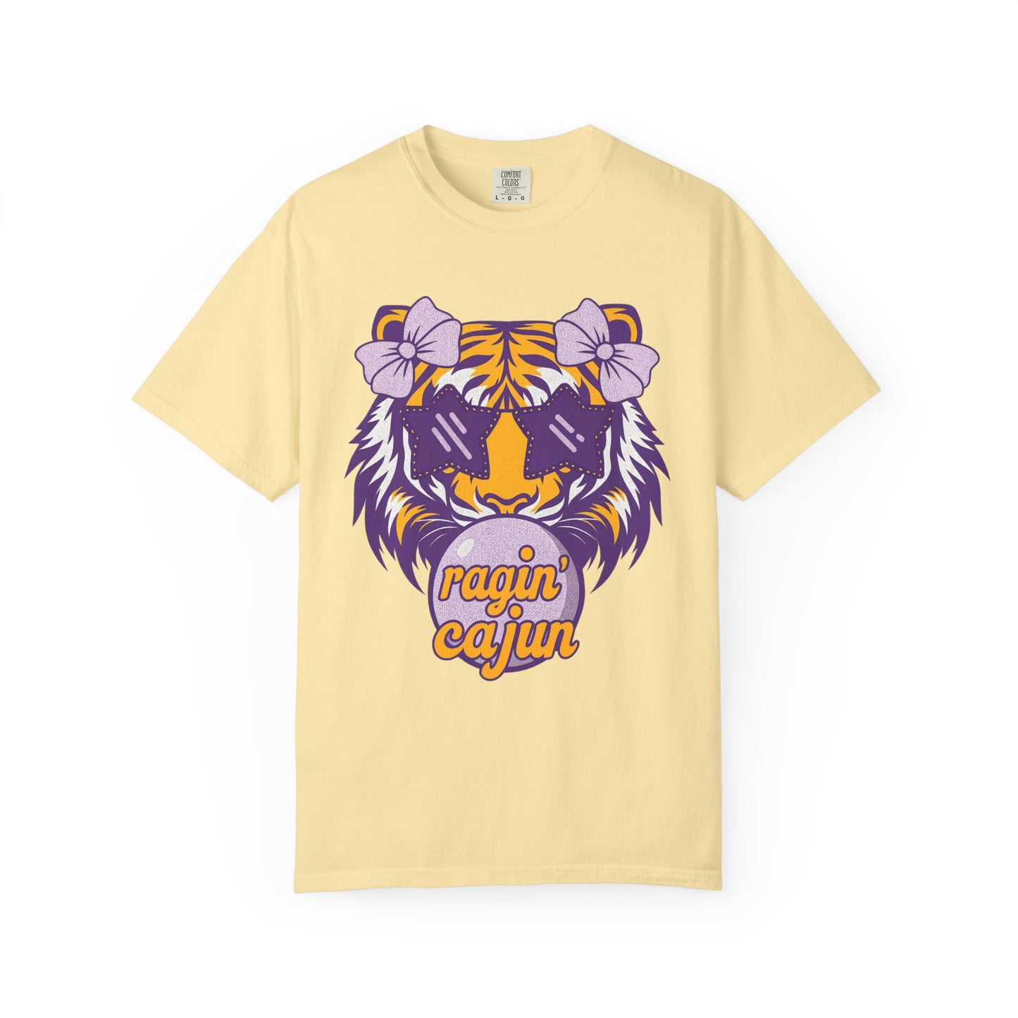 Ragin Cajun Bow Bubble Tiger T-Shirt - Casual Wear and Gift for Animal Lovers