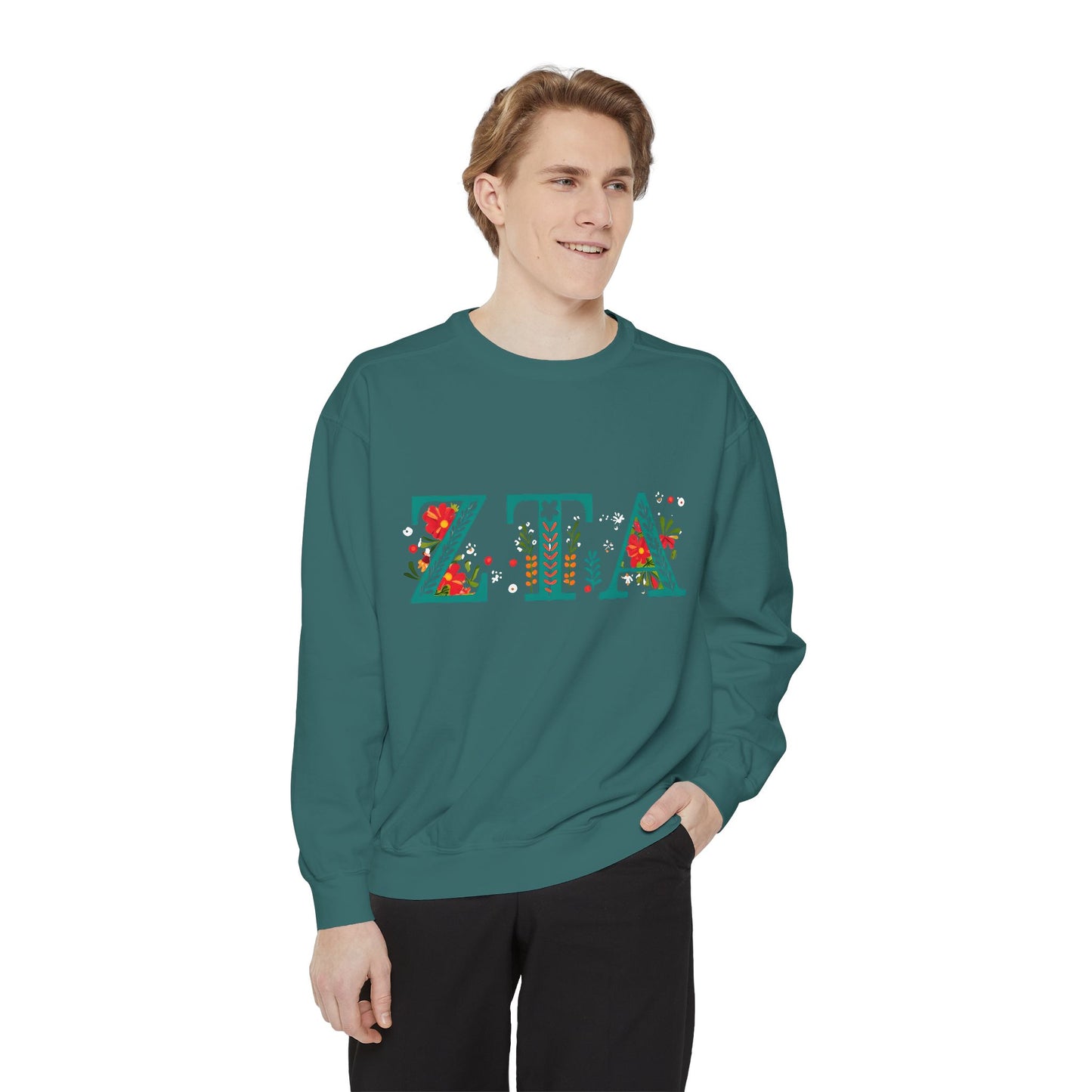 Floral ZTA Unisex Sweatshirt - Cozy Sweater for Sorority Sisters, Perfect Gift, Casual Wear, Spring Outfits, College Apparel