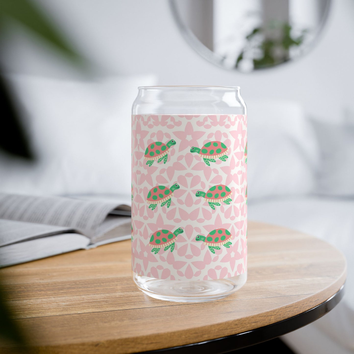 Delta Zeta Charming 16oz Sipper Glass with Eco-Friendly Bamboo Lid, Perfect for Smoothies, Juices, Parties, Summer Gatherings, Gifts
