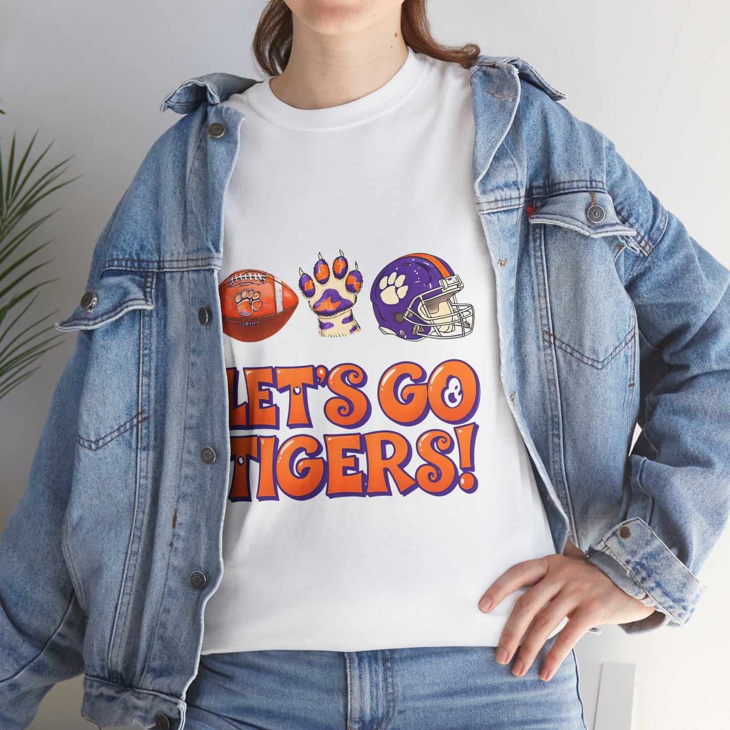Unisex Heavy Cotton Tee - Let's Go Tigers! Sports Fan Tee, Game Day Shirt, Tailgate Apparel, Team Pride Top, College Football Gear