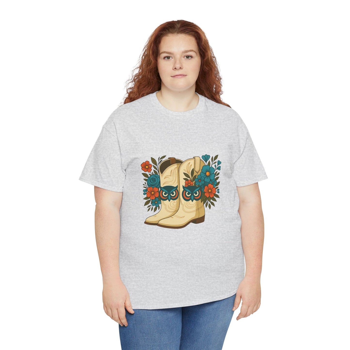 Floral Cowboy Boots Tee, Perfect for Country Music Lovers, Western Style Gift, Casual Outfit, Boho Fashion, Farmhouse Decor