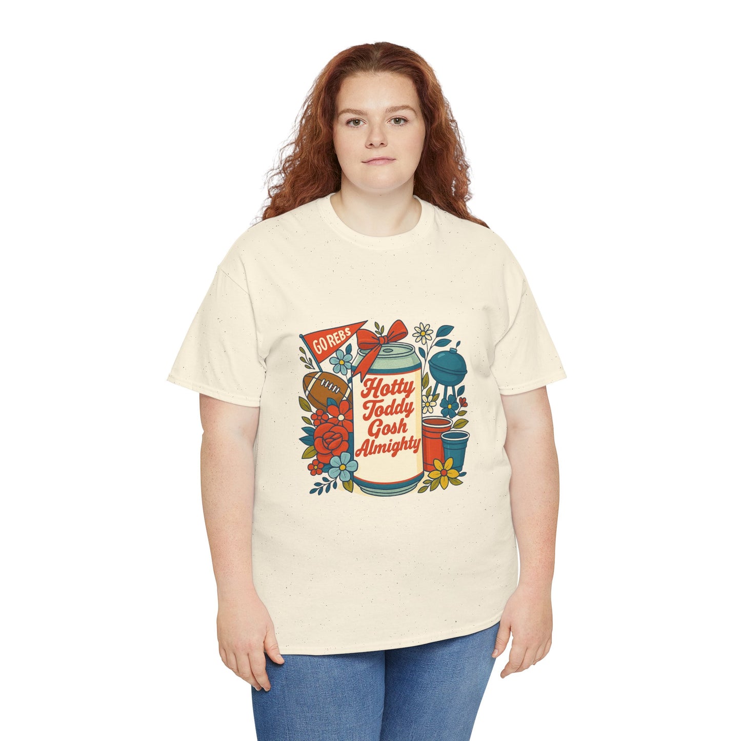 Hotty Toddy Heavy Cotton Tee - Unisex Graphic T-Shirt, Casual Wear, College Apparel, Gift for Students, Spring Break Fashion