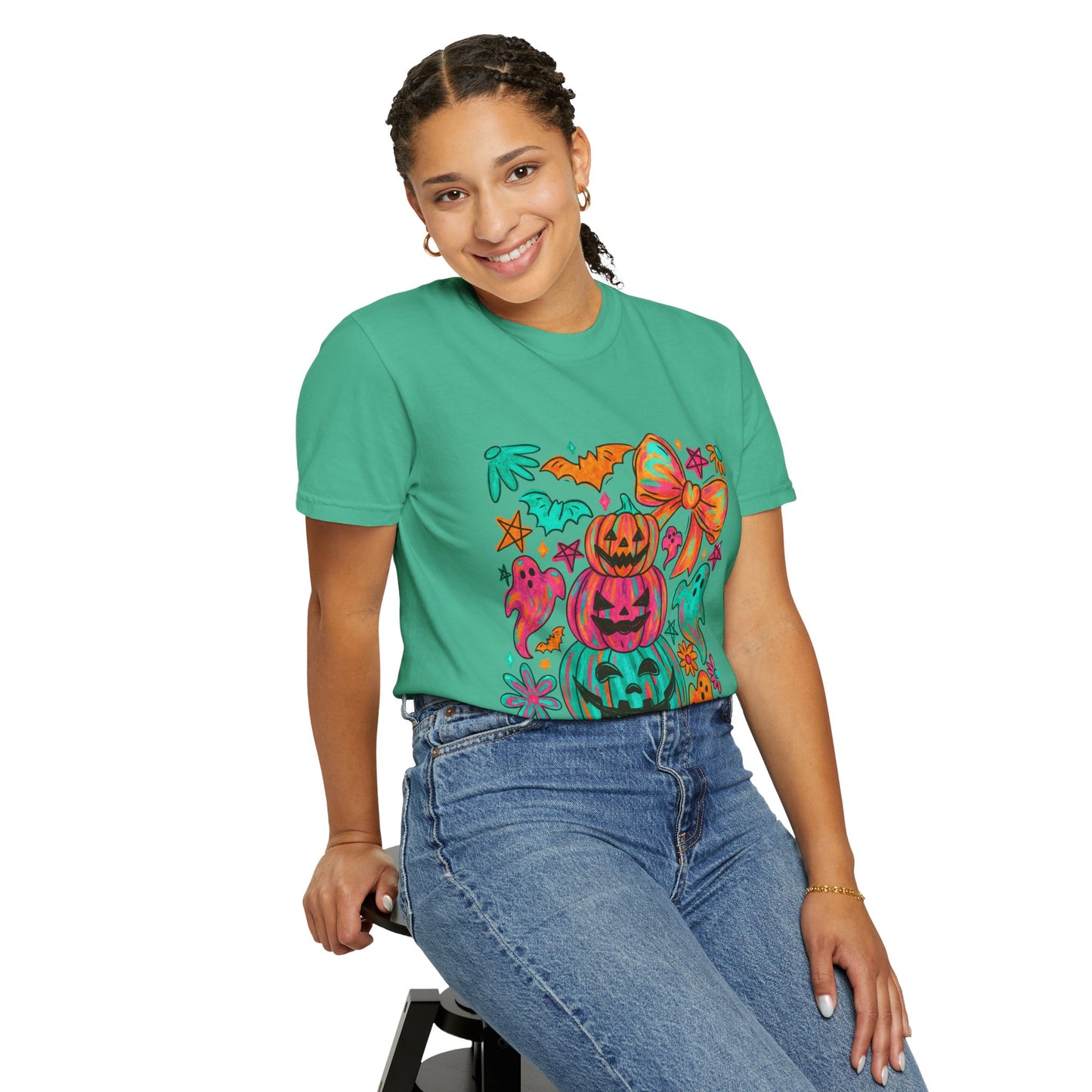 Whimsical Halloween T-Shirt, Perfect for Fall Celebrations, Ghosts & Pumpkins Design, Unisex Tee, Festive Apparel, Halloween Costume