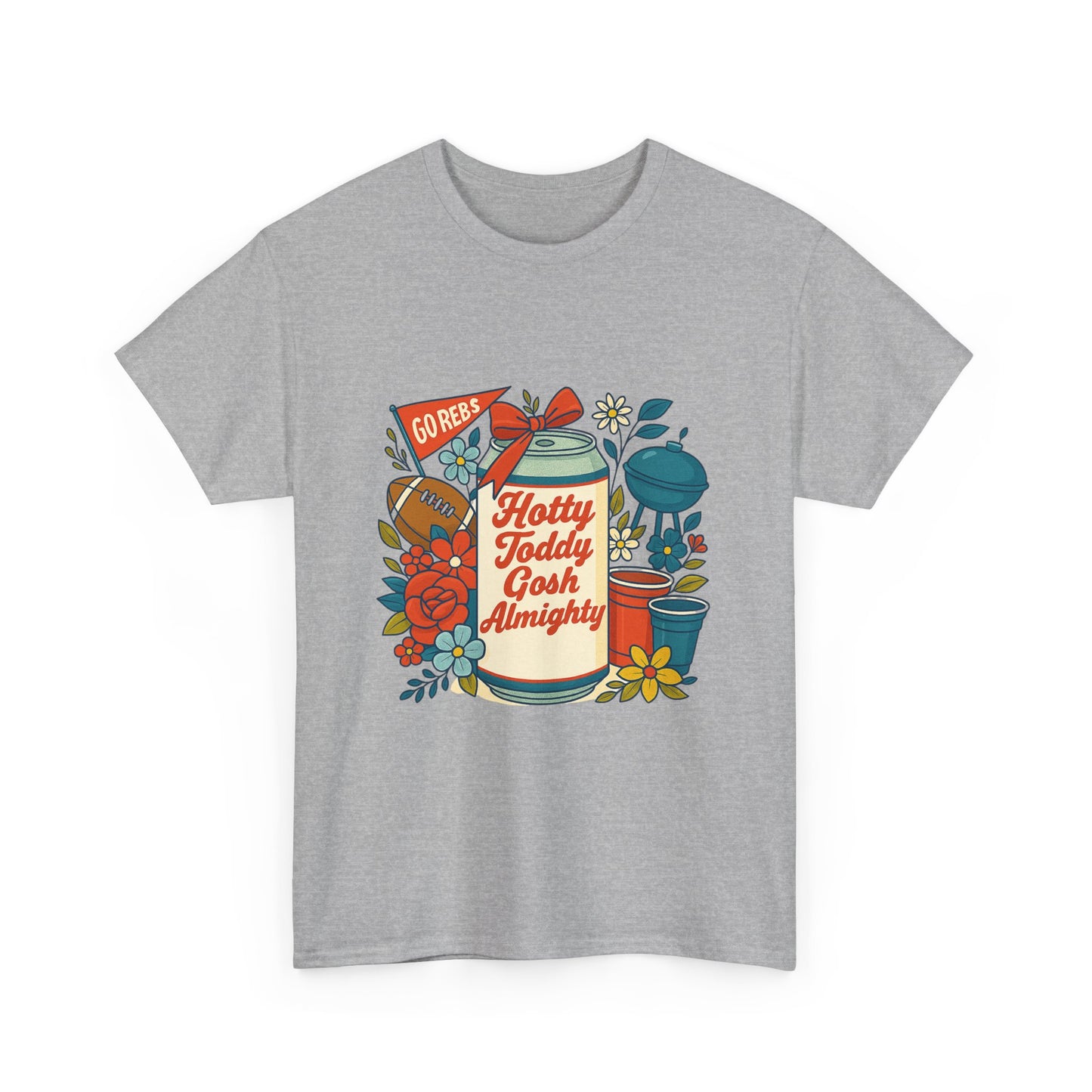 Hotty Toddy Heavy Cotton Tee - Unisex Graphic T-Shirt, Casual Wear, College Apparel, Gift for Students, Spring Break Fashion
