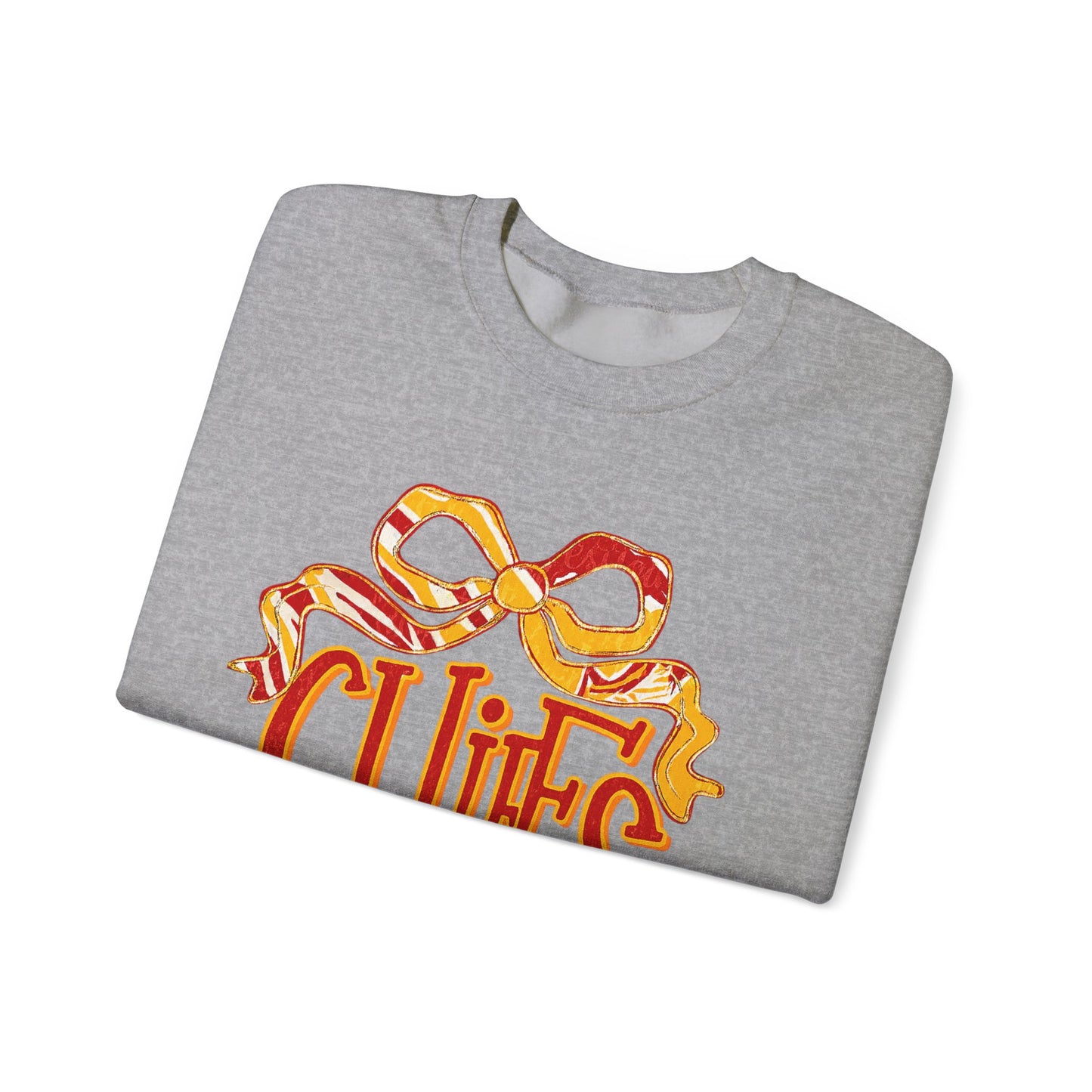 Chic Bow Design Unisex Sweatshirt, Cozy Fall Apparel, Holiday Gift, Casual Wear, Comfortable Style, Unique Sweatshirt