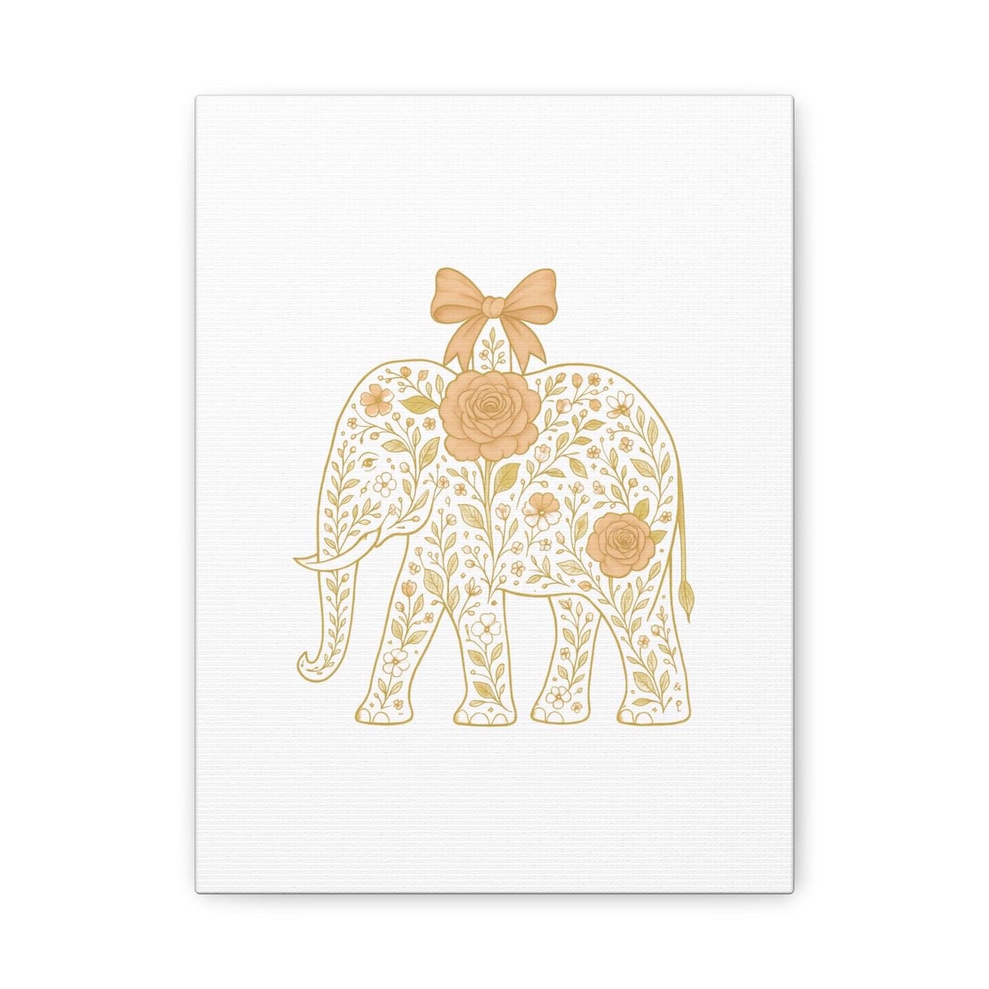 Coquette Elephant Bow Canvas Wall Art
