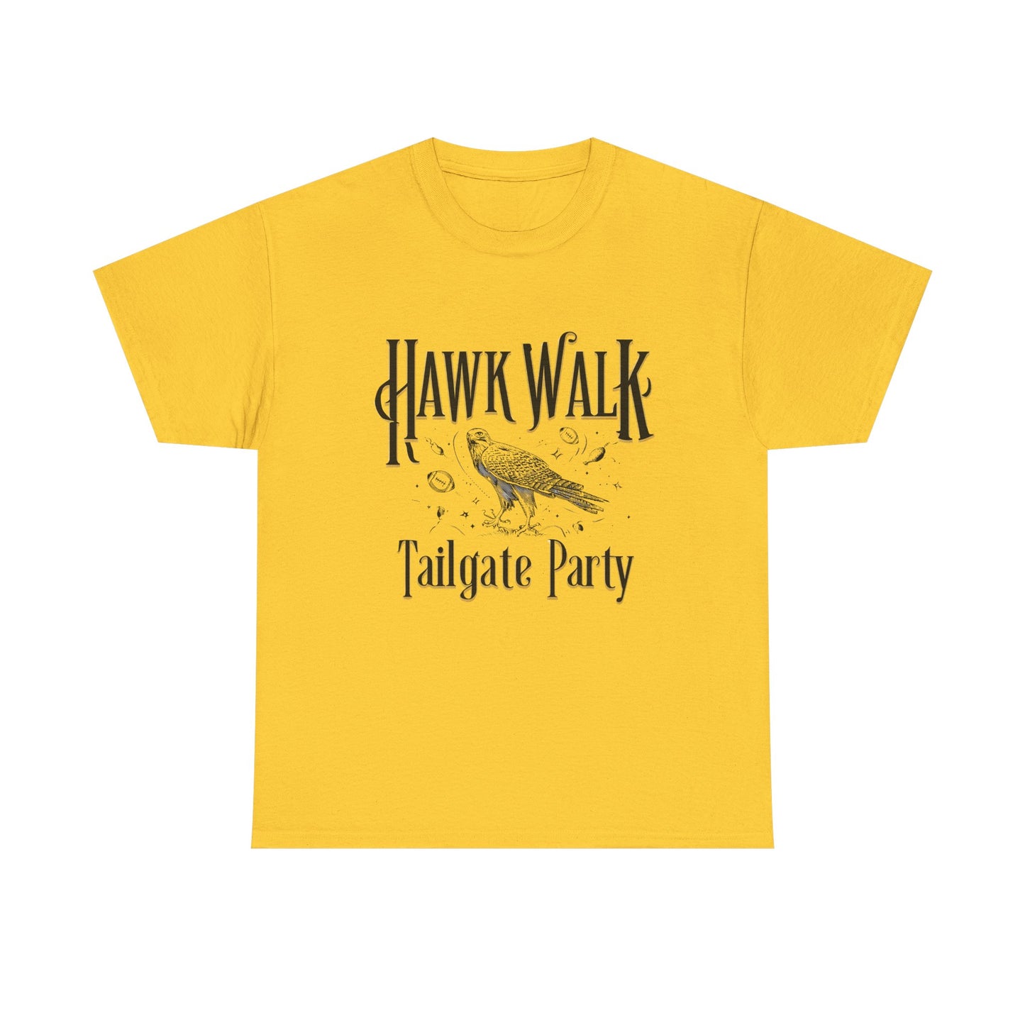 Hawk Walk Tailgate Tee, Unisex Cotton Shirt, Outdoor Event T-Shirt, Festival Wear, Bird Lover Gift, Sports Gathering Apparel