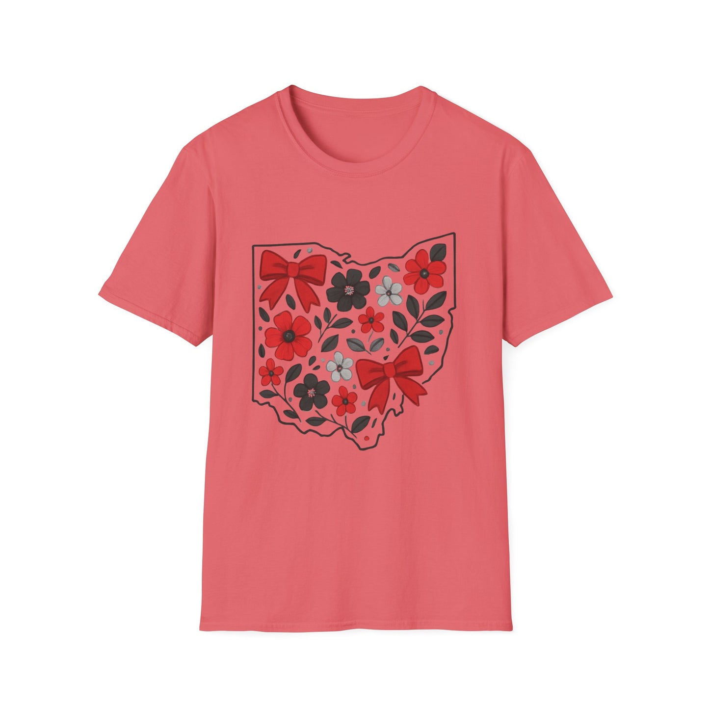 Ohio Floral T-Shirt, Unisex Tees, Gift for Her, Vintage Style, Summer Wardrobe Essential, State Pride