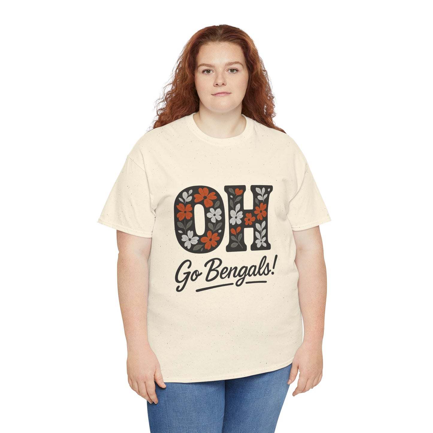 Bengals Floral Tee - Unisex Heavy Cotton
