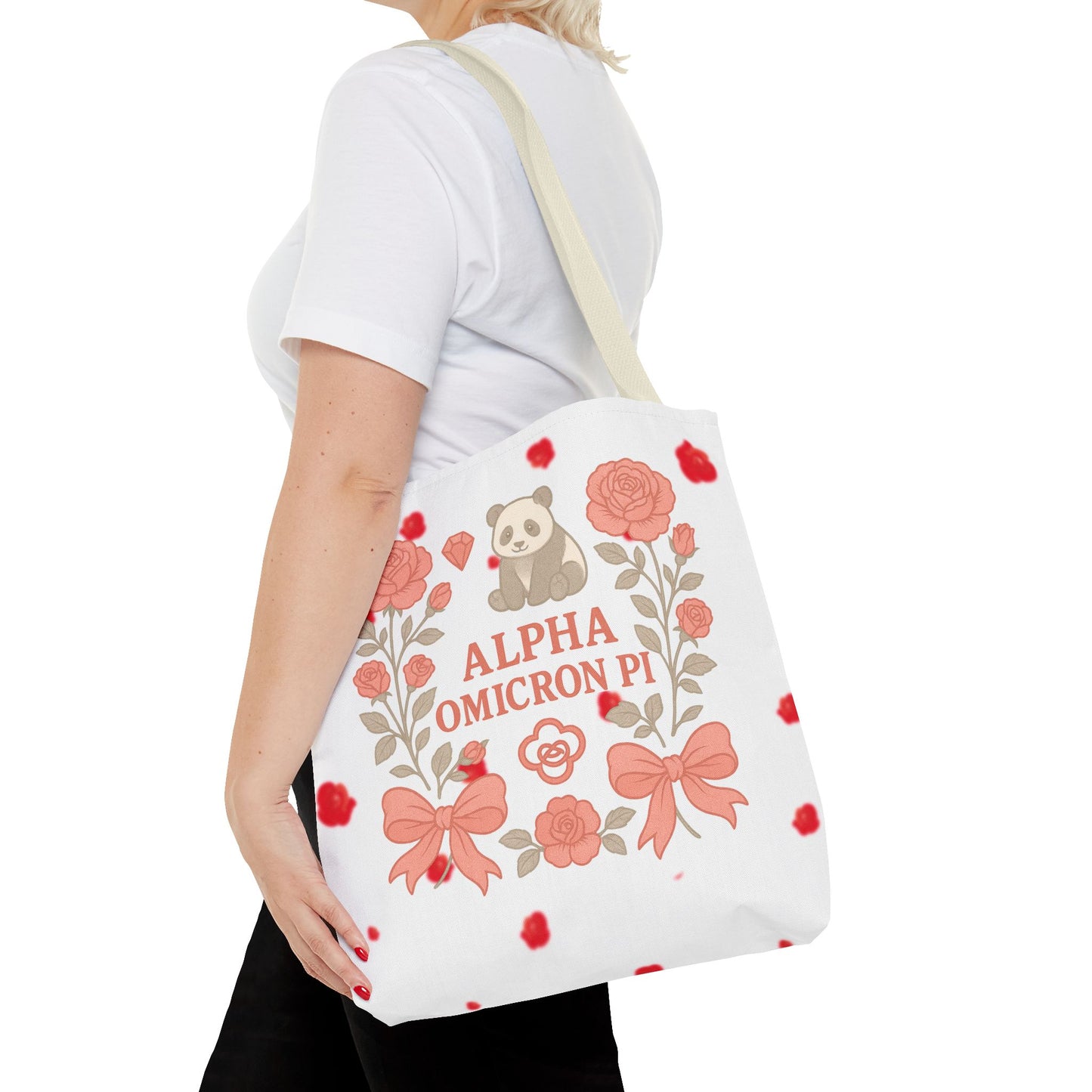Floral Alpha Omicron Pi Tote Bag, Sorority Tote, Gift for Sisters, College Bag, Cute Everyday Tote