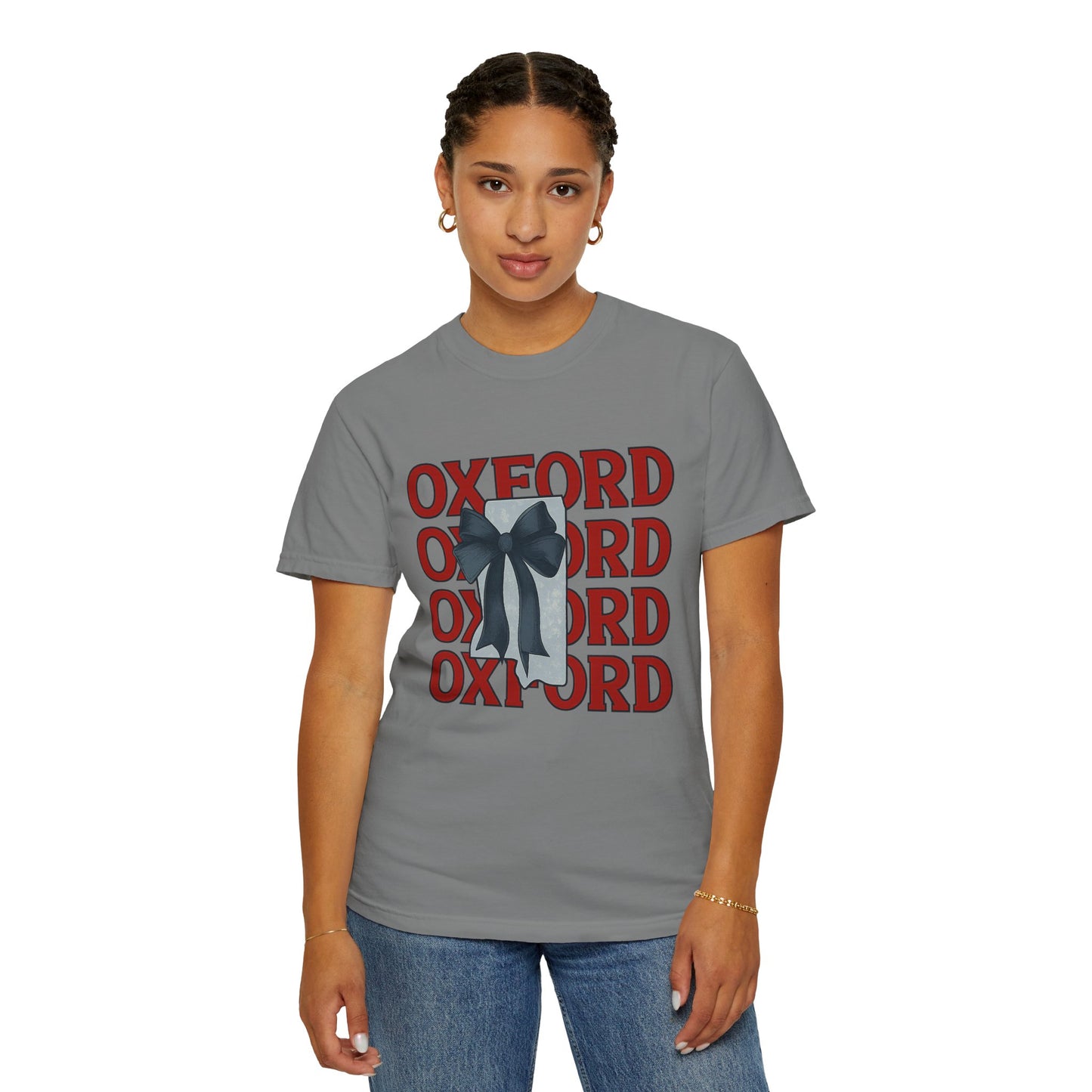 Oxford Bow Graphic Tee, Casual Unisex T-shirt, Gift for Students, College Apparel, Trendy Fashion Top, Birthday Gift