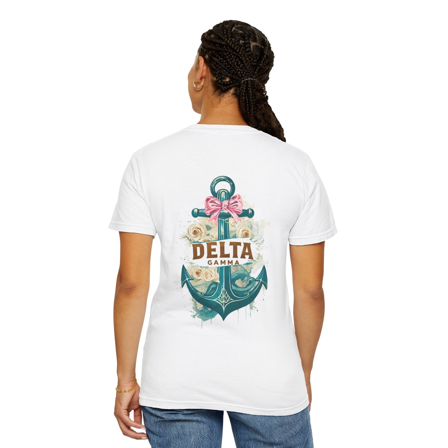 Delta Gamma Unisex Garment-Dyed T-Shirt, Sorority Pride Shirt, Nautical Design Tee, Perfect for Recruitment and Celebrations, Gift Idea