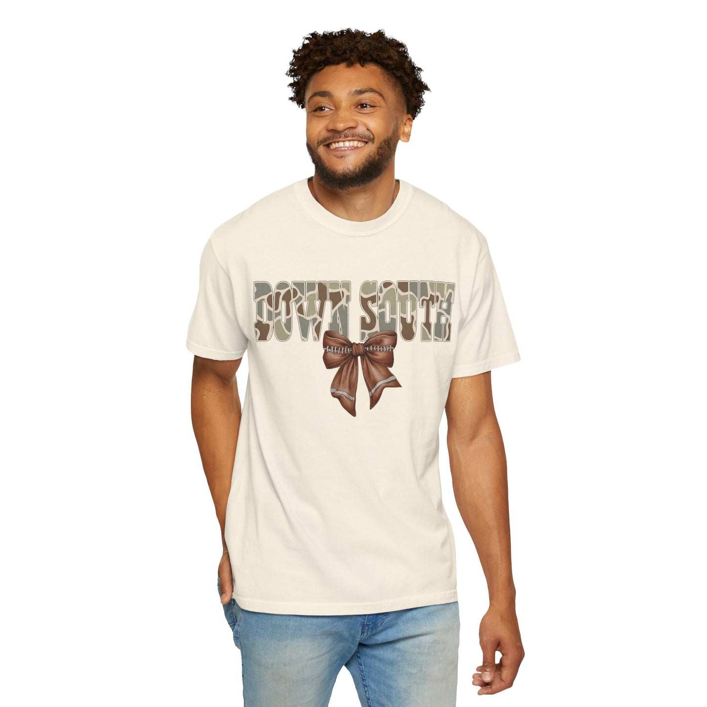 Camo Bow Graphic Tee - Trendy Apparel for Casual Outings and Birthdays