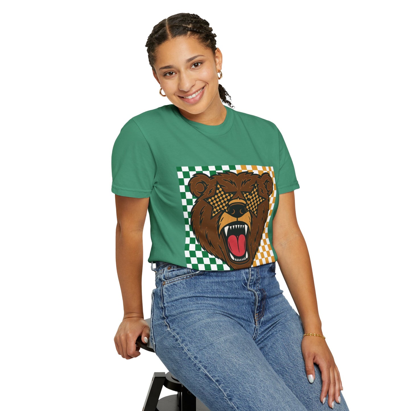 Checkered BU Bear Unisex T-shirt