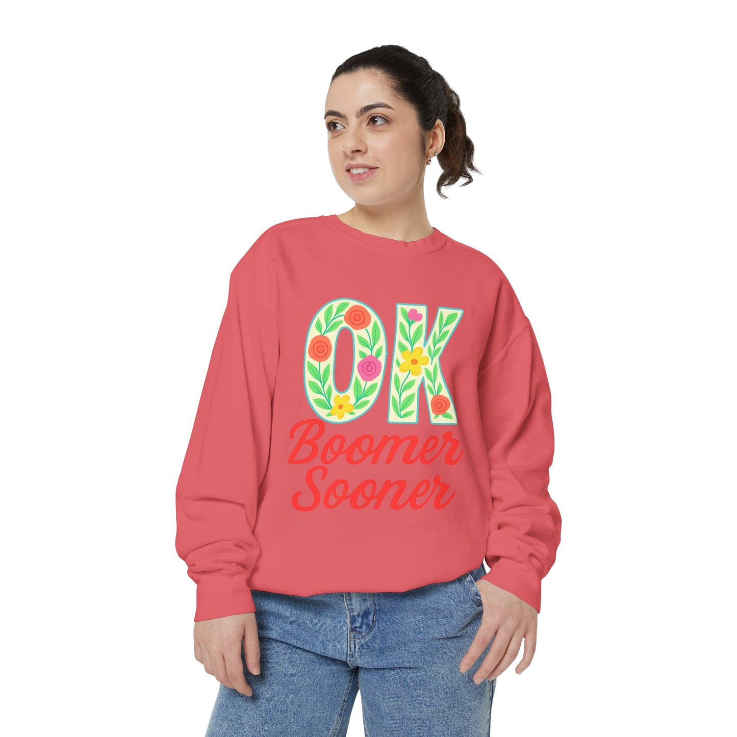 Colorful OK Boomer Sooner Unisex Sweatshirt, Casual Wear, College Apparel, Gift for Fans, Cozy Layering